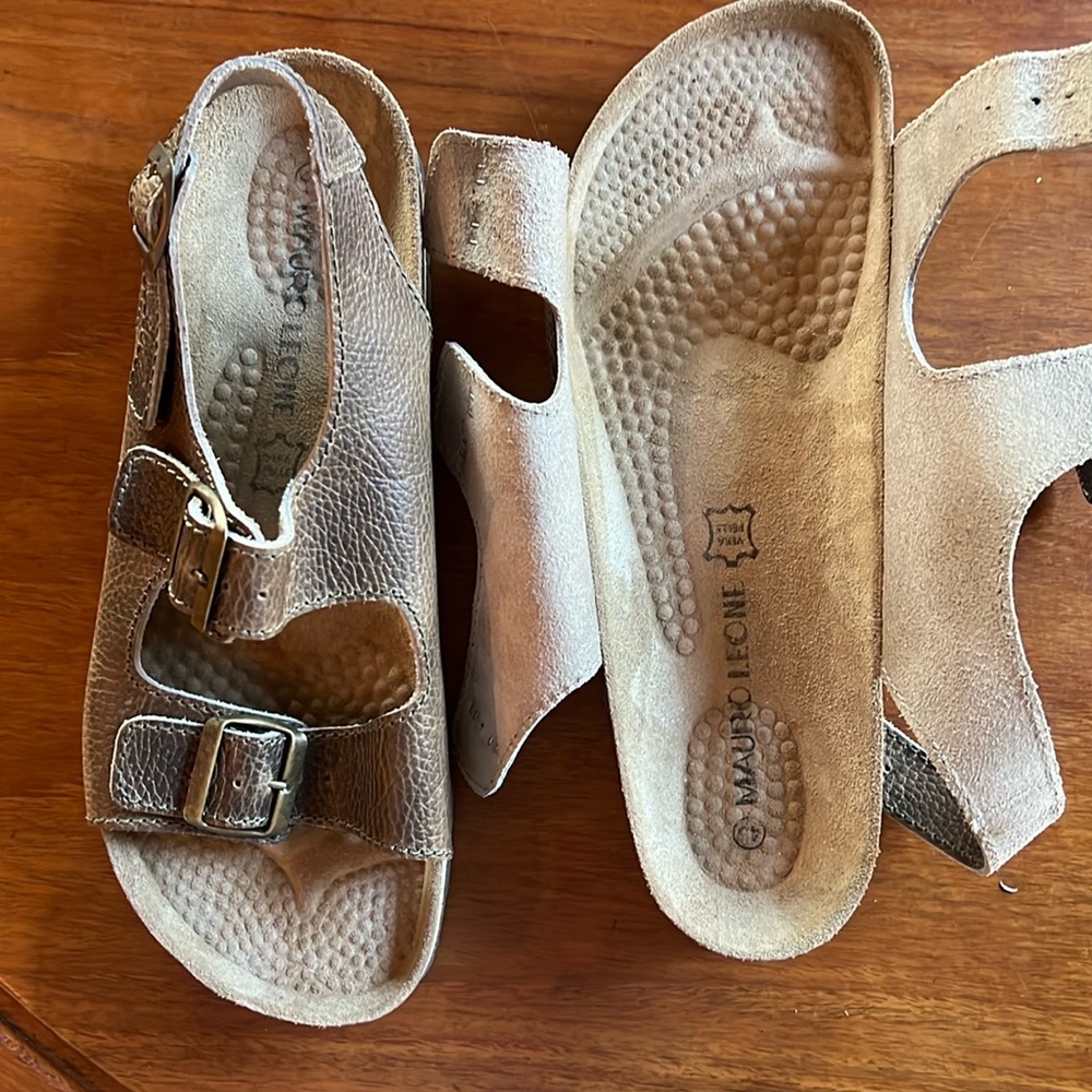 Male sandals bought as a gift in Milan. Wrong size, cannot return.
